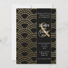 Elegant Arch Gatsby Art Deco 1920-tal Svart & Guld
