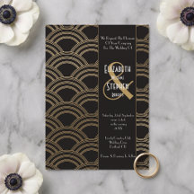Elegant Arch Gatsby Art Deco 1920-tal Svart & Guld