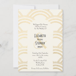 Elegant Arch Gatsby Art Deco 1920-talet Elfenben & Inbjudningar