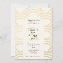 Elegant Arch Gatsby Art Deco 1920's Ivory & Guld