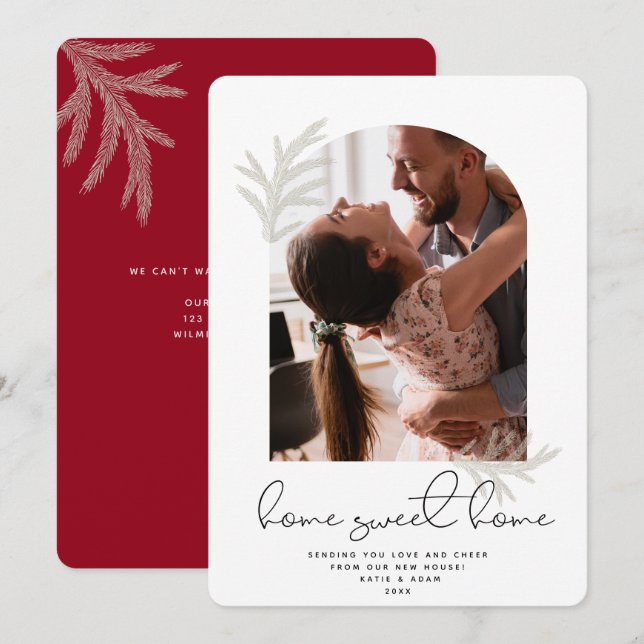 Elegant Arch | HEMSVIN HOME Modern Spruce Holid Julkort (Fram/baksida)