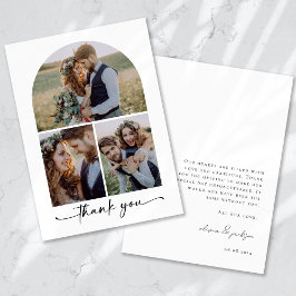 Elegant Arch Multi Photo Collage Bröllop Tack Kort