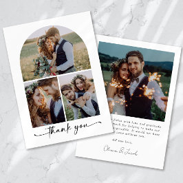 Elegant Arch Multi Photo Collage Bröllop Tack Kort