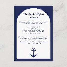 Elegant Arch Navy & White Marin Bröllopsdetaljer Tilläggskort