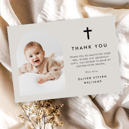 Elegant Arch Photo Baptism Tack Kort