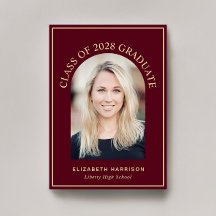 Elegant Arch Photo Burgundy Guld Studenten