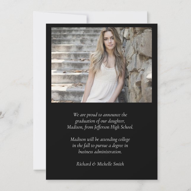 Elegant Arch Photo College High School Studenten Meddelande (Baksida)