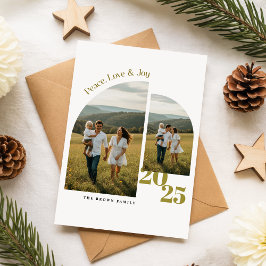 Elegant Arch Photo Family Christmas Greetings Julkort