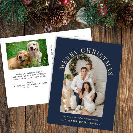 Elegant Arch Photo God jul Blue Helg Vykort