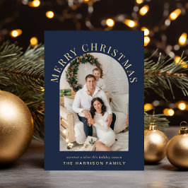 Elegant Arch Photo God jul Blue Julkort