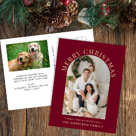 Elegant Arch Photo God jul Burgundy Helg Vykort