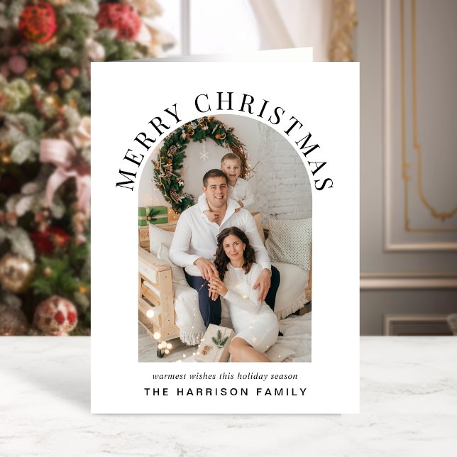 Elegant Arch Photo God jul Helgdag Helgkort (Share the love and warmth of the season with an elegant arch photo Christmas card)