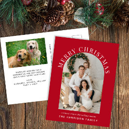 Elegant Arch Photo God Jul Röd Helg Vykort