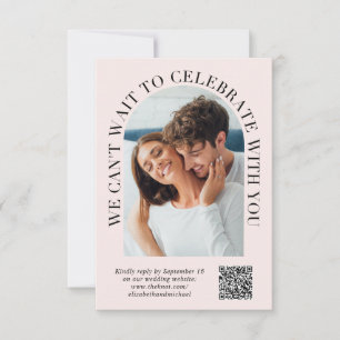 Elegant Arch Photo QR-kod Rosa Bröllop OSA Kort