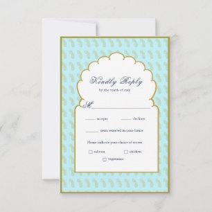 Elegant Arch ram Aqua indisk bröllop OSA Card Kort