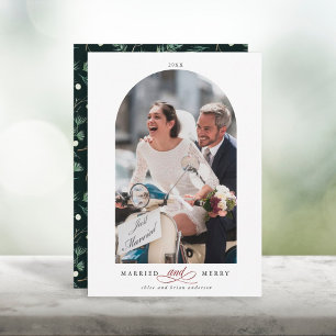 Elegant Arch Ram gift och Merry Photo Julkort