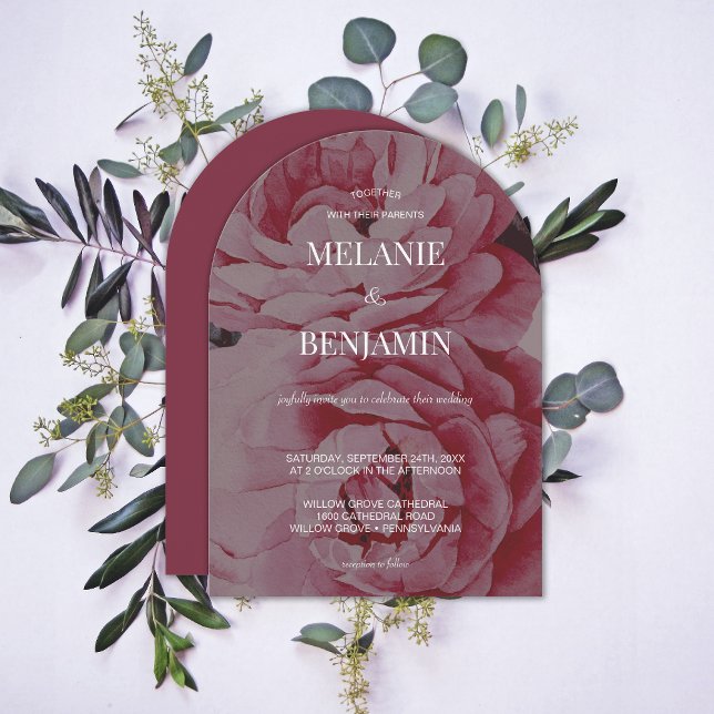 Elegant Arch Romantic Flower Bröllop Inbjudningar (Elegant Arch Romantic Flower Wedding Invitation)