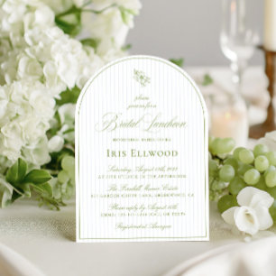 Elegant Arch Sage Grönt & Blue Möhippa Luncheon Inbjudningar