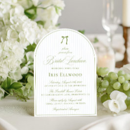 Elegant Arch Sage Grönt & Blue Möhippa Luncheon Inbjudningar