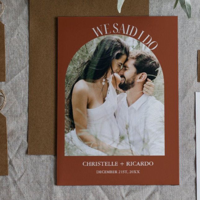 Elegant Arch Terracotta-meddelande Spara Datumet (Skapare uppladdad)