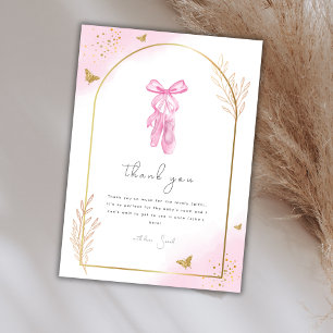 Elegant Arch Watercolor Ballerina Baby Shower Tack Kort