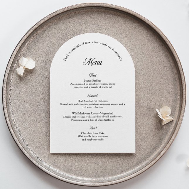 Elegant Arch Wedding Menu Card Inbjudningar (Skapare uppladdad)