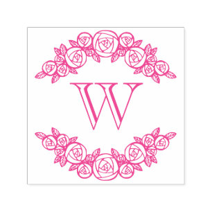 Elegant Arched Ro #1 Round One Initial Självfärgande Stämpel