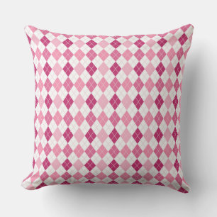 Elegant Argyle-mönster: Rosa och lila förtjusning Kudde