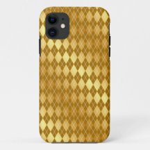 Elegant Argyle Print Guld iphone case