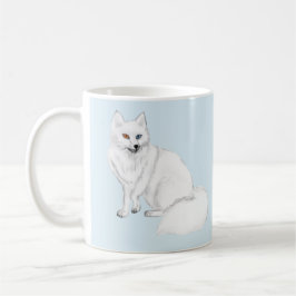 Elegant Arktisk Räv med Snöflinga Design Mugg