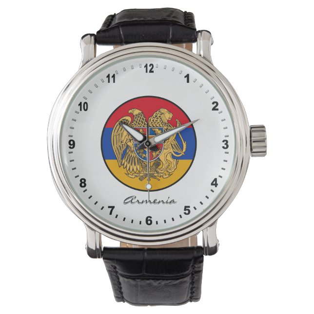 Elegant Armenien Watch & Armenien Flagga Armbandsur (Framsida)
