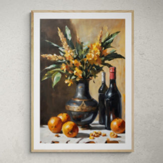 Elegant Arrangemang: Fortfarande liv med Flower Va Poster