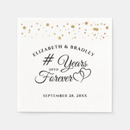 Elegant Årsdag # ÅR IN I FRÄMRE Hjärtat Pappersservett