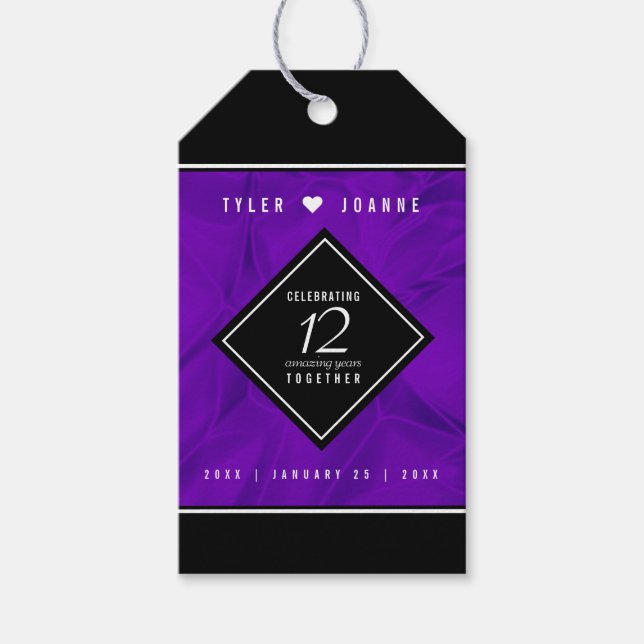 Elegant-årsdagen för Bröllop, Silke, Firande Presentetikett (Framsidan)