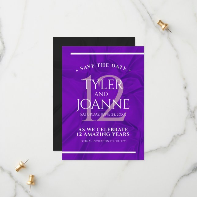 Elegant-årsdagen för Bröllop, Silke, Firande Spara Datumet (Fram/Back In Situ)