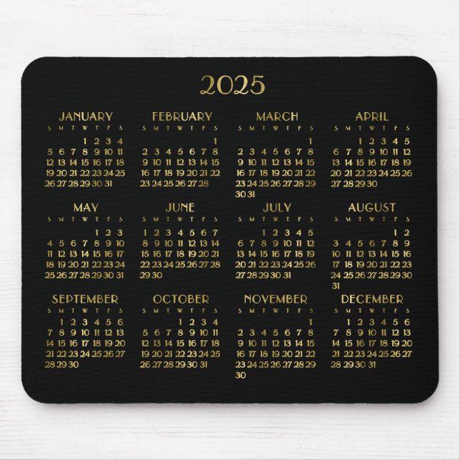 Elegant Årskalender 2025 Musmatta (Framsidan)