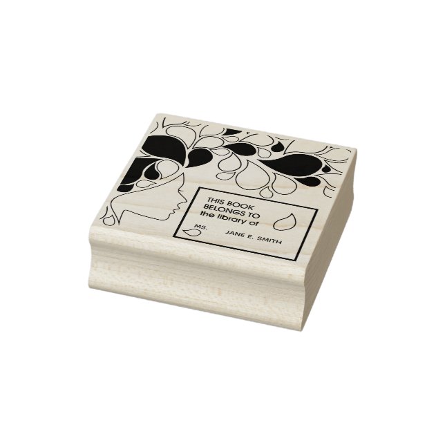 Elegant Art Bok-Tillhör till Personlig bokskylt Stämpel (Stämpel)