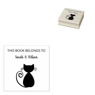 Elegant Art Cat Bok Tillhör Personlig Bok Stämpel