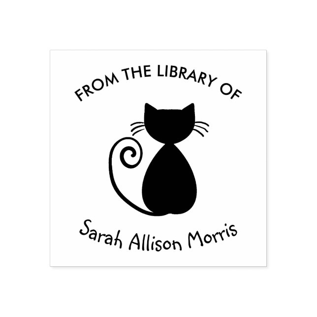 Elegant Art Cat från Personligen Bibliotek Stämpel (Tryck)