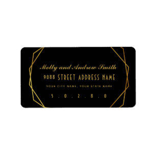Elegant art deco-adressetikett party/bröllop adressetikett