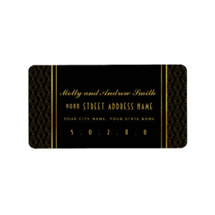 Elegant art deco-adressetikett party/bröllop adressetikett