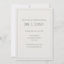 Elegant Art Deco Anniversary Inbjudningar