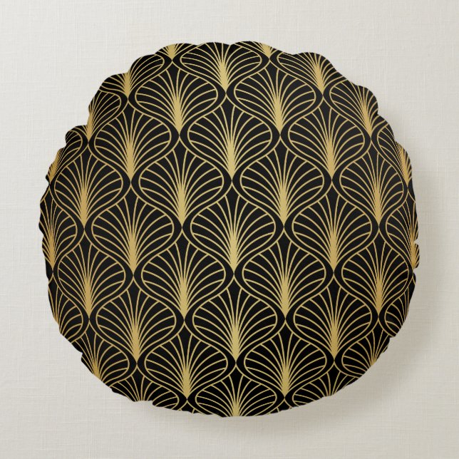 Elegant Art Deco Background. Seamless Abstract Pat Rund Kudde (Framsidan)
