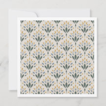 Elegant Art Deco Blommig Fläkt Konst Kort