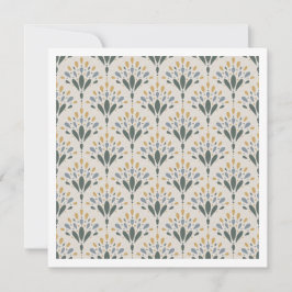Elegant Art Deco Blommig Fläkt Konst Kort