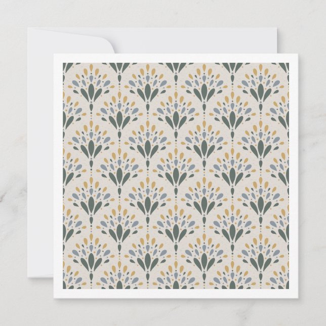 Elegant Art Deco Blommig Fläkt Konst Kort (Framsida)