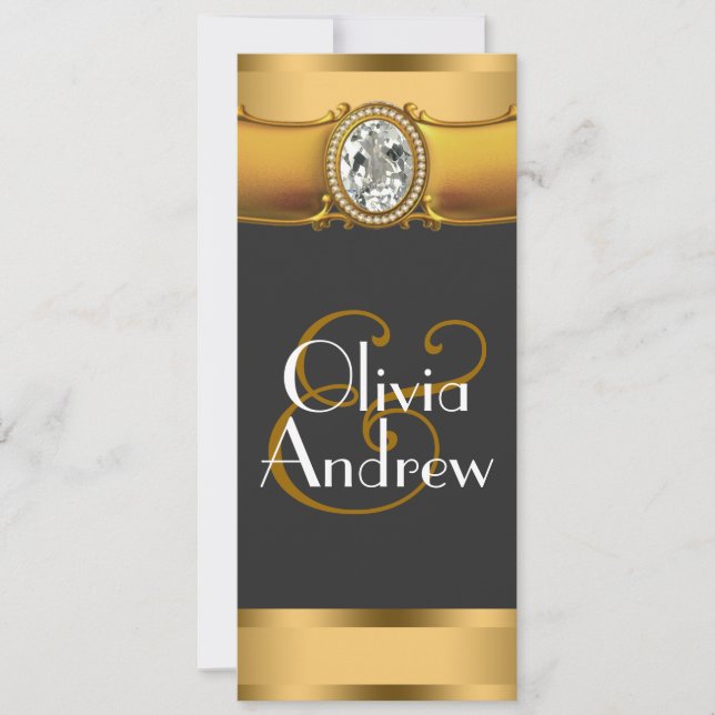 Elegant Art Deco-bröllopsinbjudningar Inbjudningar (Framsida)