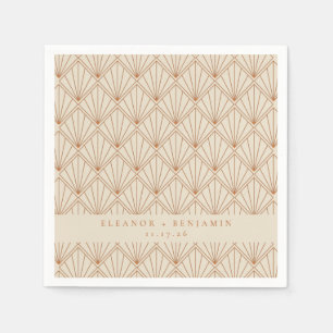 Elegant Art Deco Burnt Orange Personligt bröllp Pappersservett