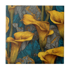 Elegant Art Deco Calle Lilies Tiles For Backsplash Kakelplatta