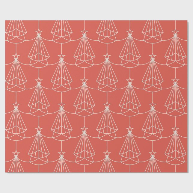 Elegant Art Deco Christmas Tree Wrapping Paper Presentpapper (Platt)